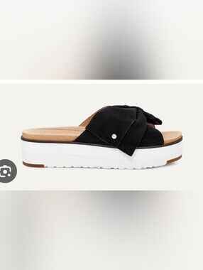UGG Joan II Platform Slide Sandals in Black.sz 10